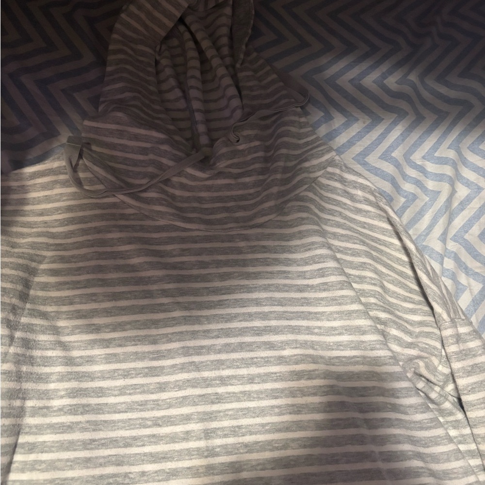 A New Day Gray Striped Teddy Jacket